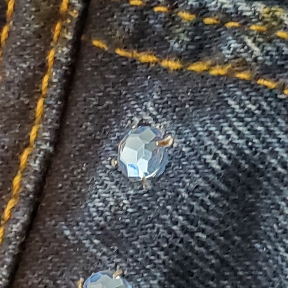 Zenan Jeans Denim Bling Studded Embellished Jacket - Picture 11 of 16